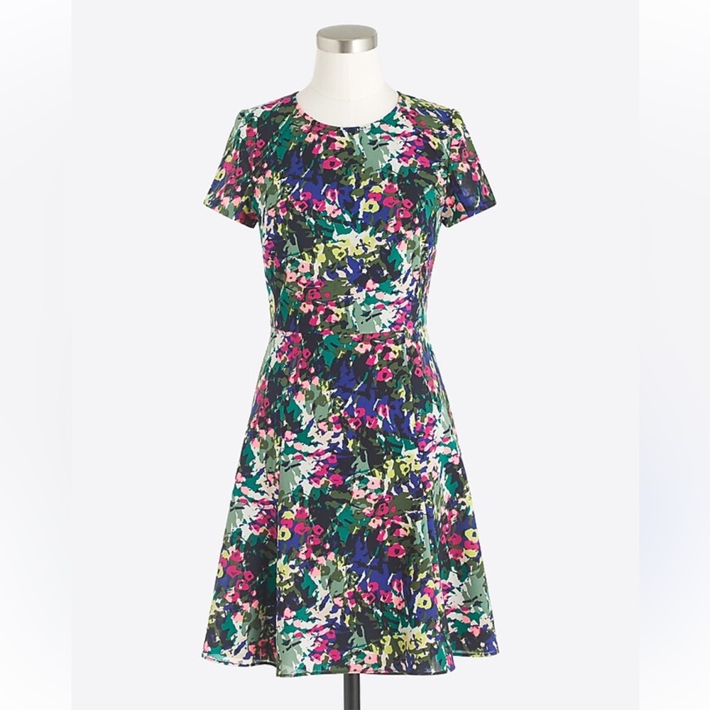 J. Crew Printed Flutter Dress